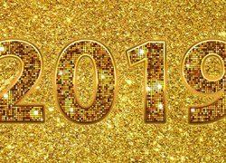 Nowy Rok, 2019, Złoty, Napis