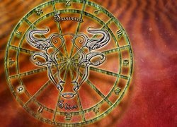 Znak, Zodiaku, Byk, Kolorowe, Tło, Grafika