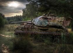 Zniszczony czołg amerykański M41 Walker Bulldog