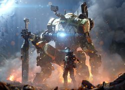 Żołnierz i mech Tytan w Titanfall