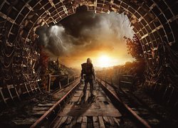 Żółnierz u wejścia do tunelu w Metro Exodus