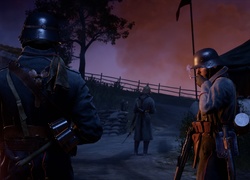 Żołnierze na warcie w grze komputerowej Battlefield