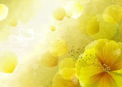 Żółte, Kwiaty, 2D
