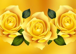 Żółte róże w grafice