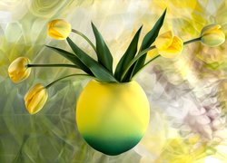 Żółte tulipany w wazoniku