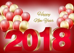 Życzenia na Nowy Rok 2018 z balonikami